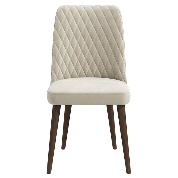 Silla de comedor Katie de terciopelo beige (juego de 2)