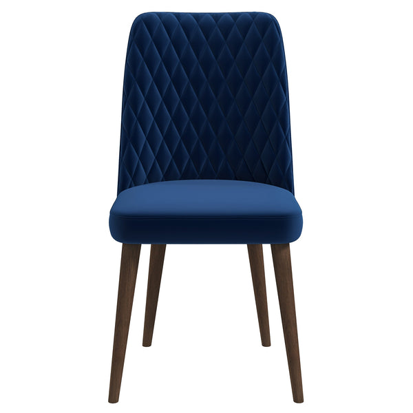 Silla de comedor Katie de terciopelo azul marino (juego de 2)