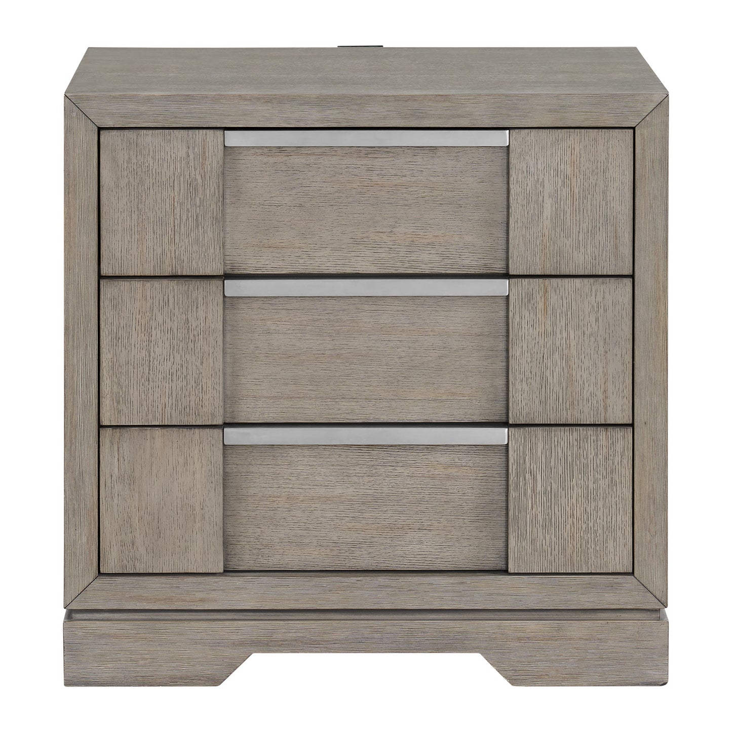 Kelis 3-Drawer Nightstand with USB in Grey