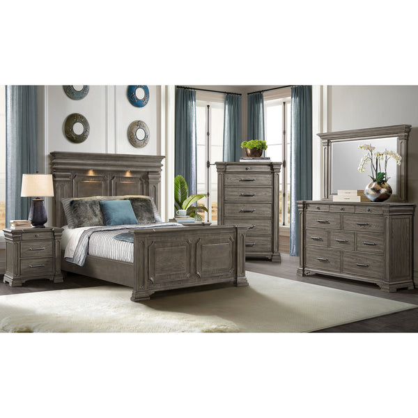 Kings Court Queen 5Pc Bedroom Set In Grey