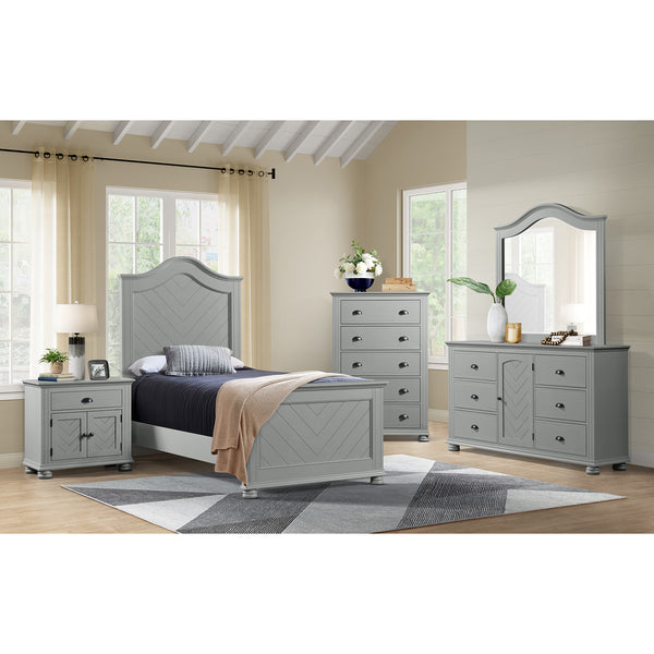 Kona Twin Panel 5Pc Bedroom Set In Grey