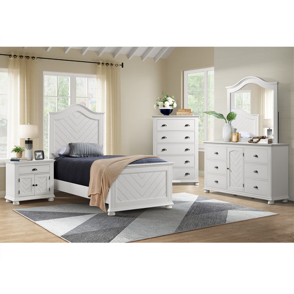 Kona Twin Panel 5Pc Bedroom Set In White