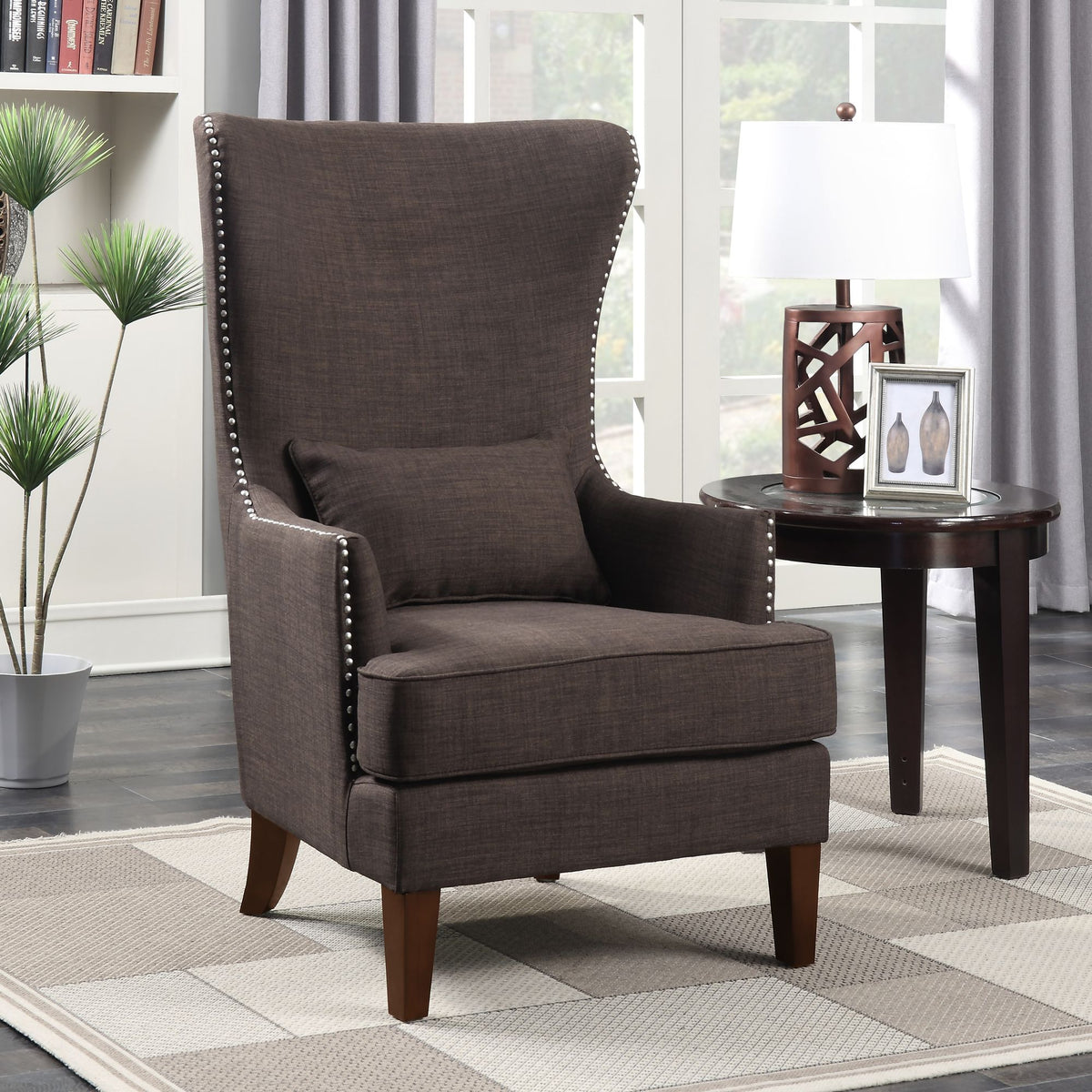 Kori Chair With Chrome Nails Heirloom Chocolate