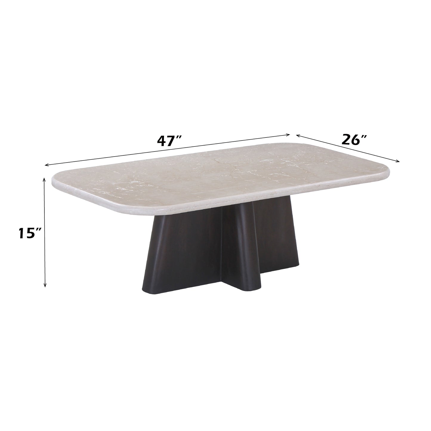 Jacory Rectangular Coffee Table with Bottocino Marble Top