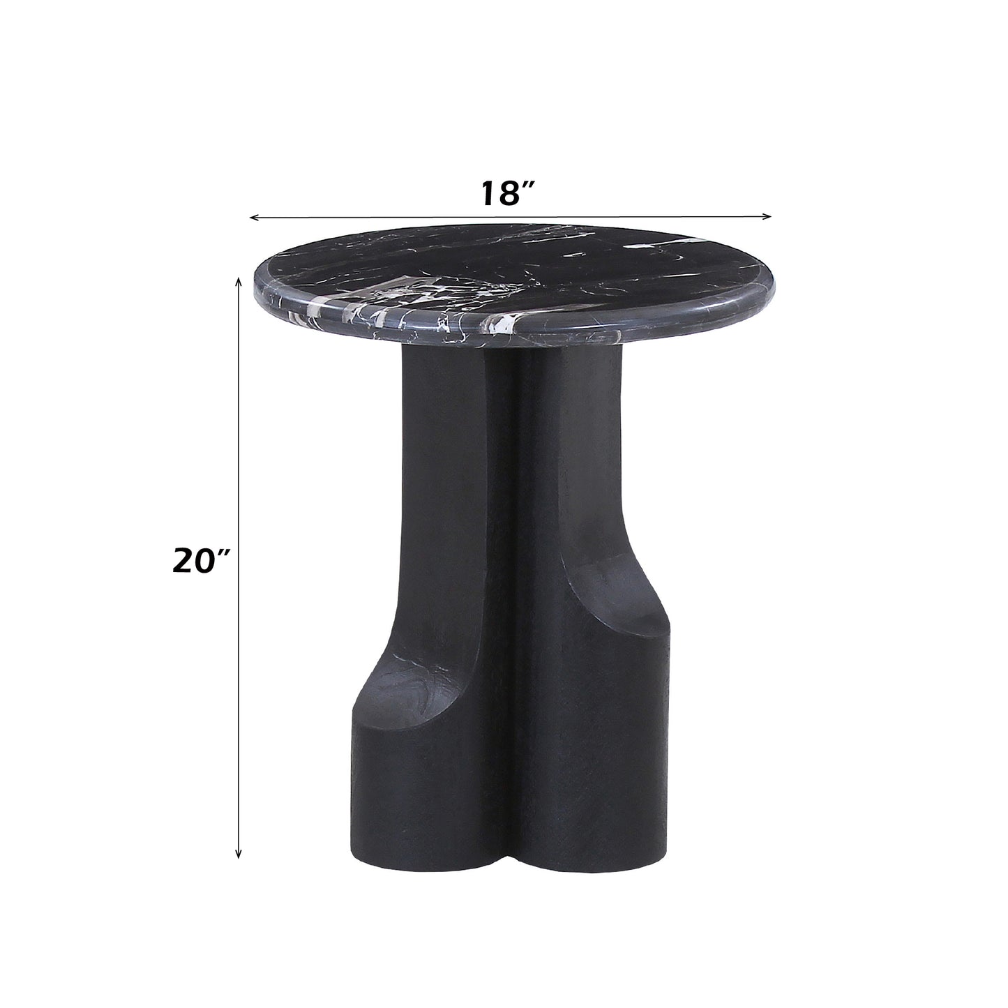 Kinton Round End Table with Natural Marble Top