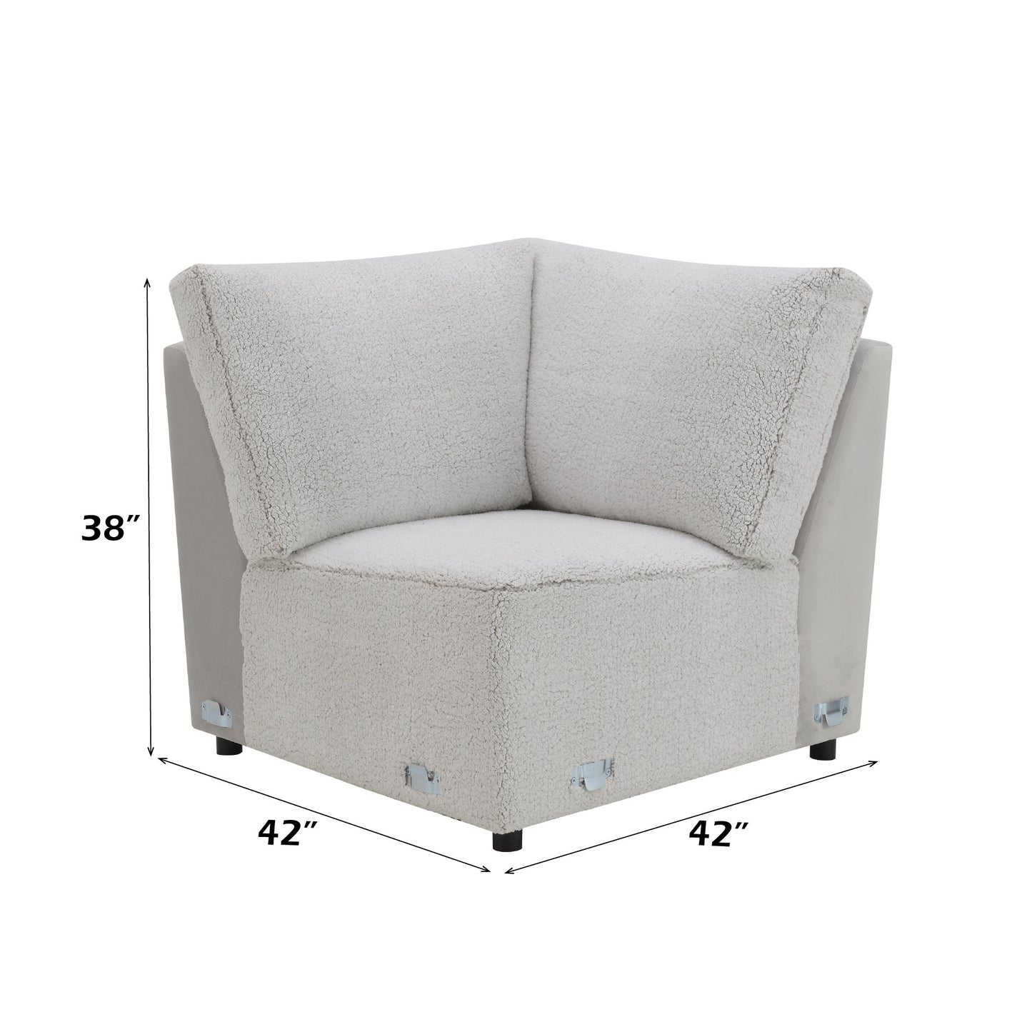 Tarrance Sherpa and Velvet Upholstered Modular Wedge