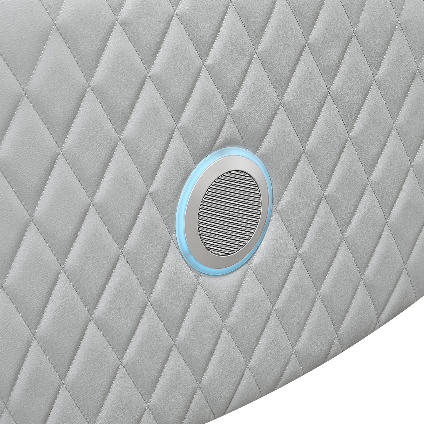 Elonzo Synthetic Leather Upholstered Power Motion Sofa with Storage Armrest, Cup Holder, LED Lighting, USB Port, Power Headrest and Speaker