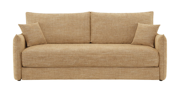 Cadie Chenille Upholstered Sofa with Full Size Sleeper and 2 Pillows