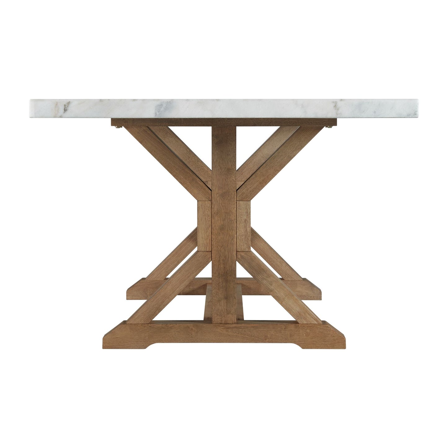 Lakeview Rectangular Standard Height Dining Table in White Marble