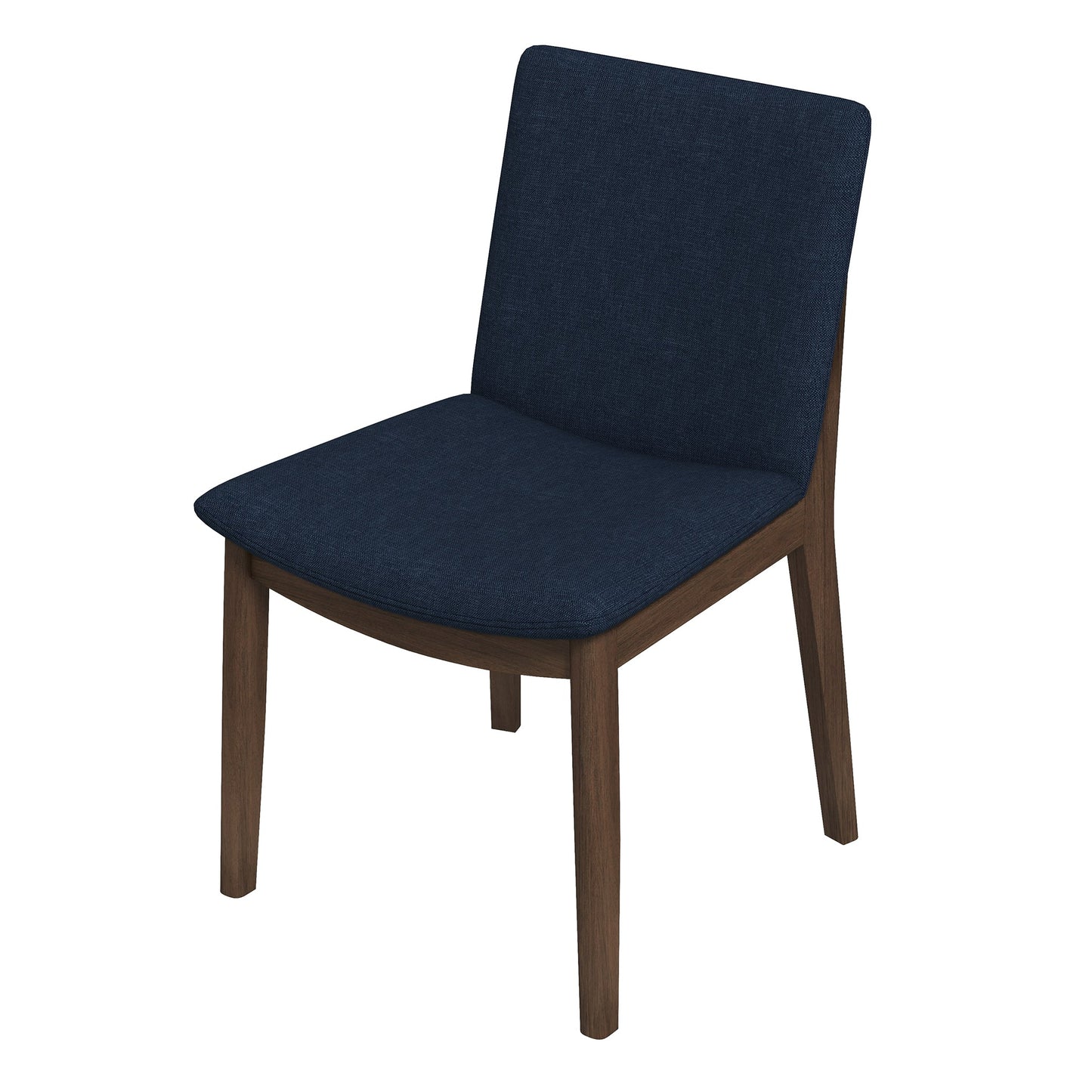 Silla de comedor Laura de madera maciza de lino azul (juego de 2)
