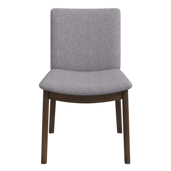 Silla de comedor Laura de madera maciza de lino gris claro (juego de 2)