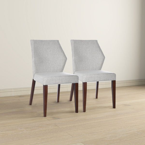 Silla de comedor Luca de tela gris claro (juego de 2)