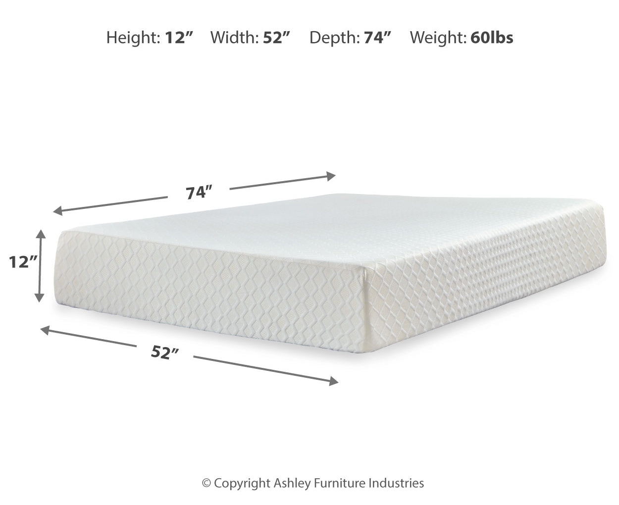 Chime 12 Inch Memory Foam Full Mattress