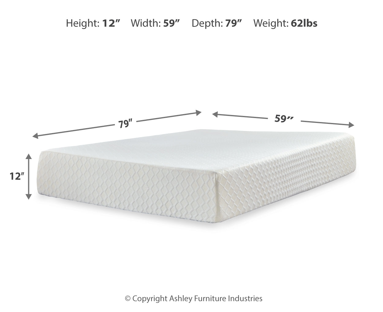 Chime 12 Inch Memory Foam Queen Mattress