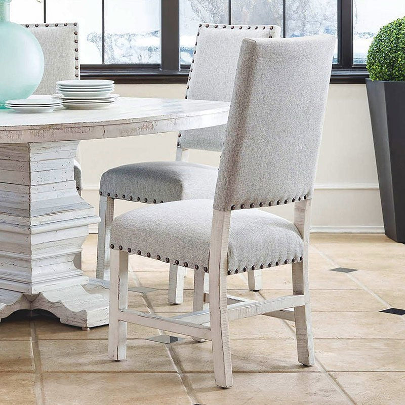 Condesa Fabric Back Side Chair White - Canales Furniture