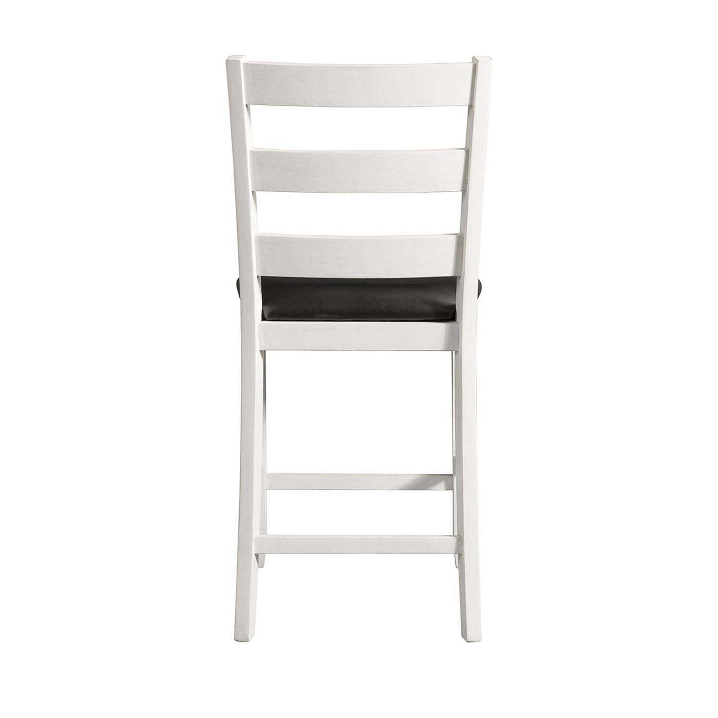 Martin Counter Side Chair with Black PU - White Finish (2 Per Carton)