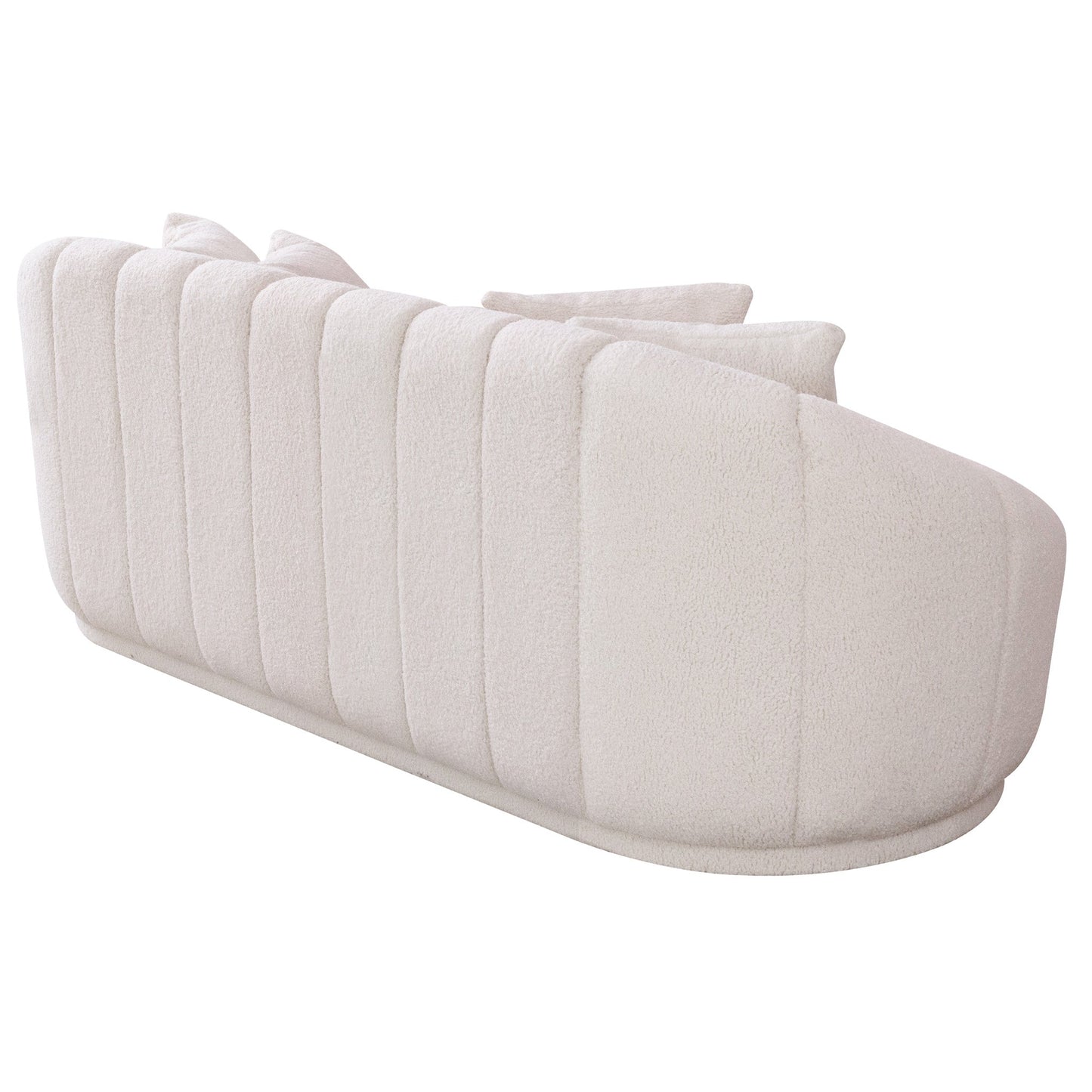 Sofás de bouclé con espalda ajustada estilo Japandi moderno de Maximiliano