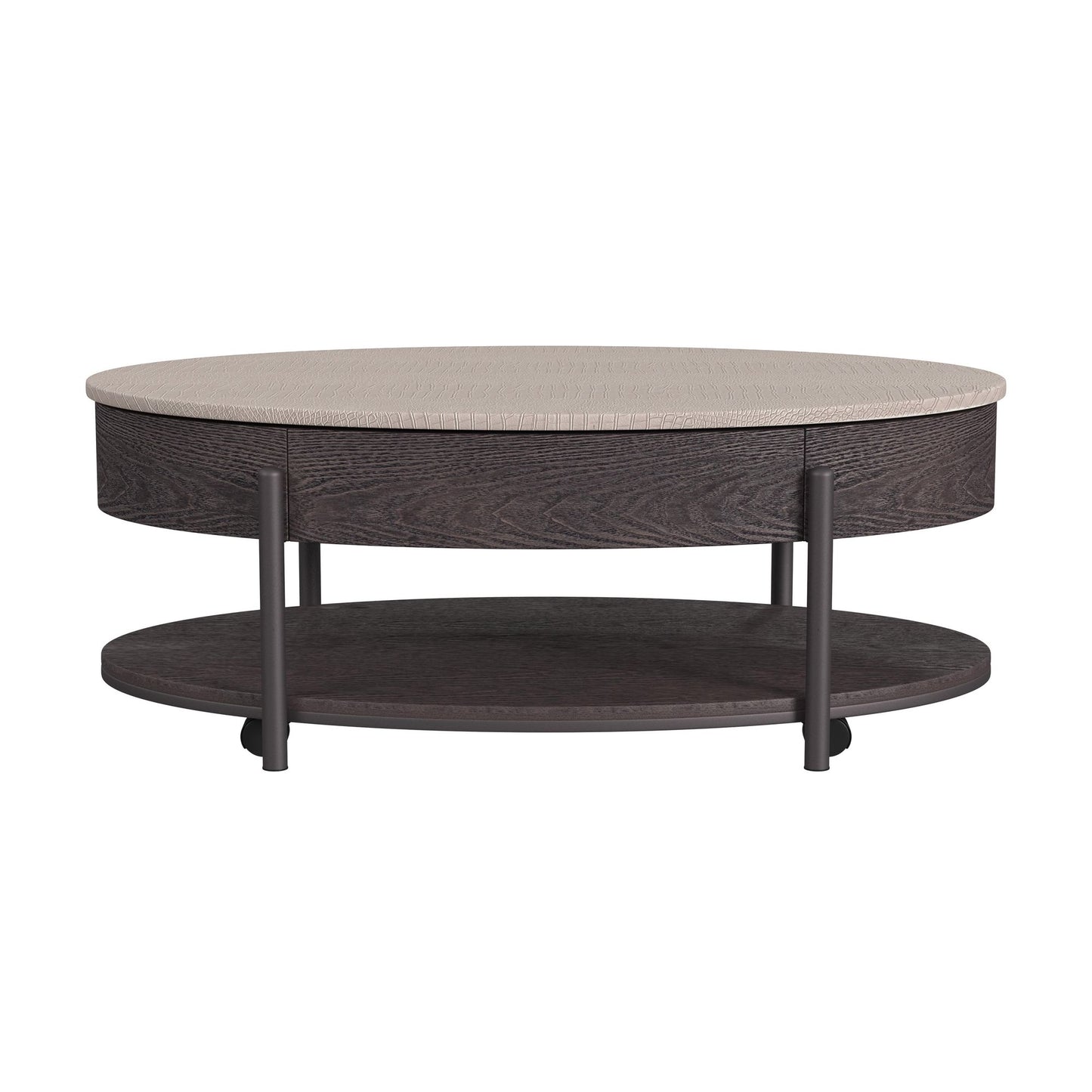 Nica Lift Top Coffee Table in White and Brown