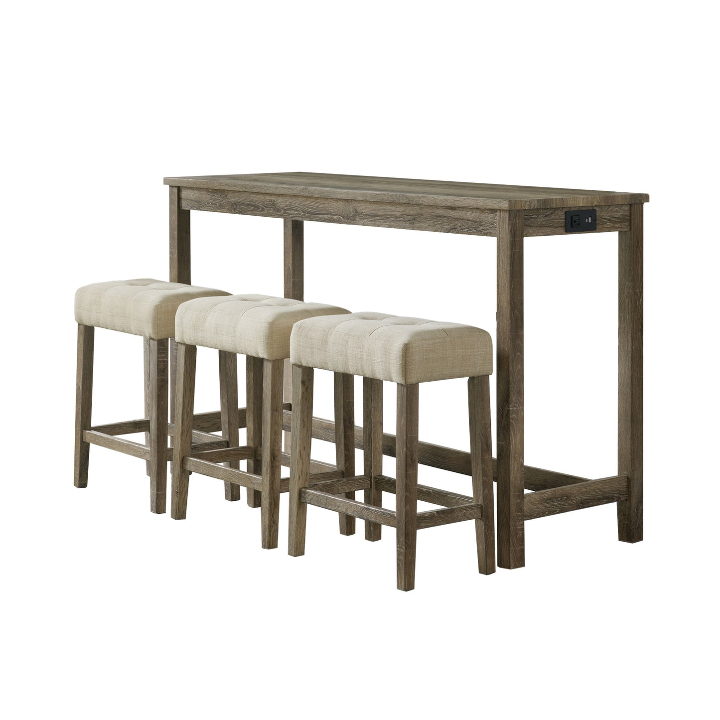 Oak Lawn Bar Table Single Pack (Table + Three Stools)
