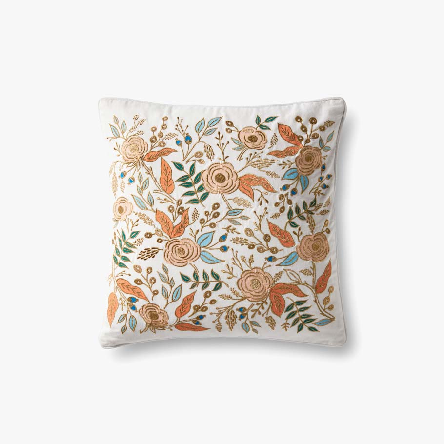 Rifle Paper Co. x Loloi Pillows P6073 Ivory / Multi