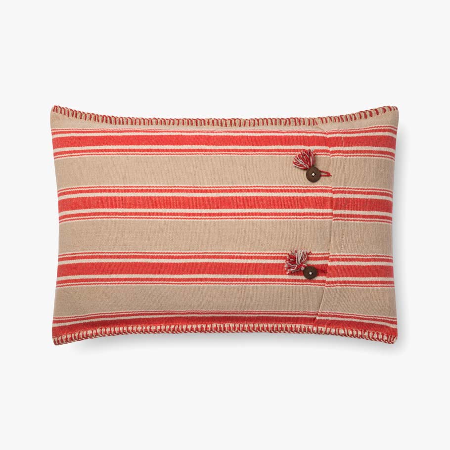 Almohadas Loloi P0718 Rojo/Natural