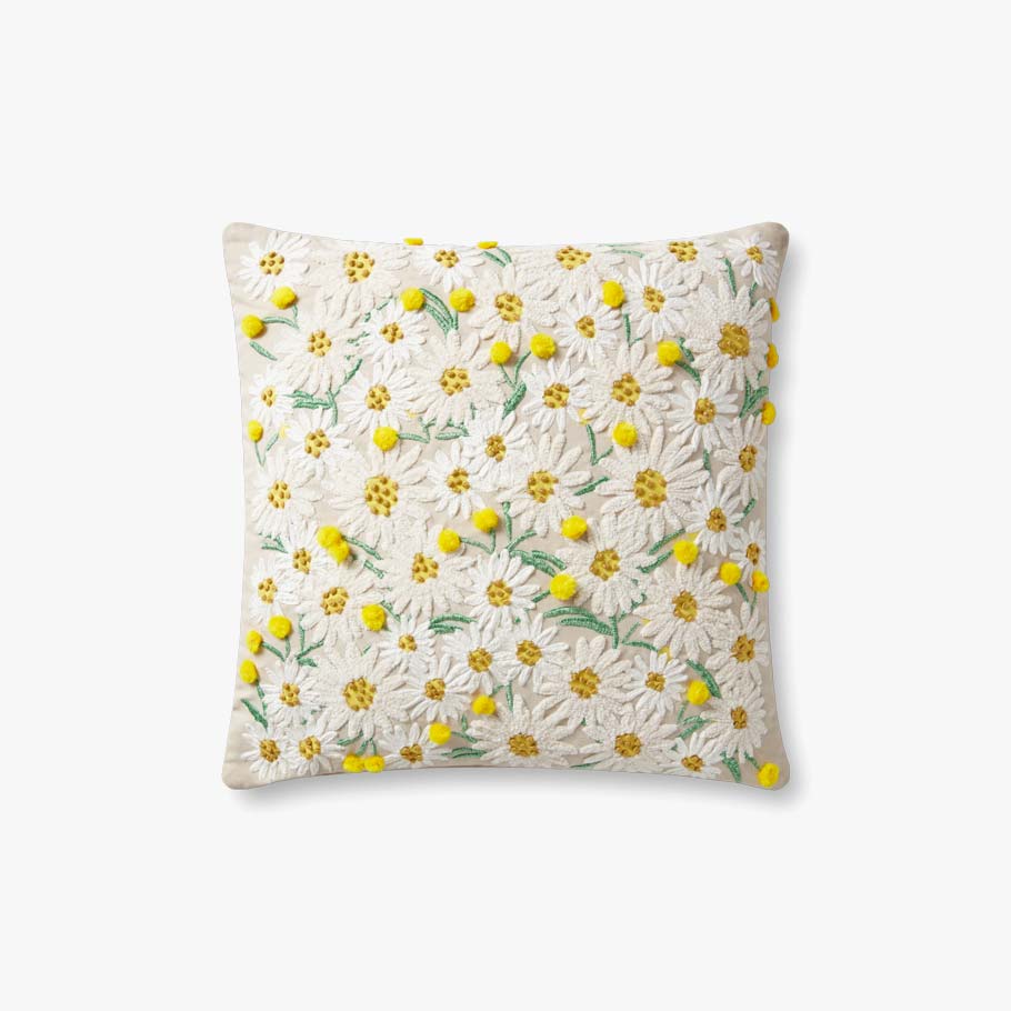 Rifle Paper Co. x Loloi Pillows PRP0018 Daisies Beige
