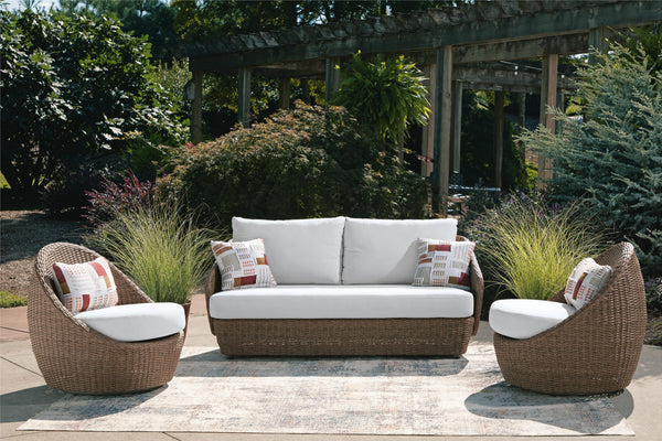 Cardiff Beach Loveseat & Swivel Chairs Set (3/CN)