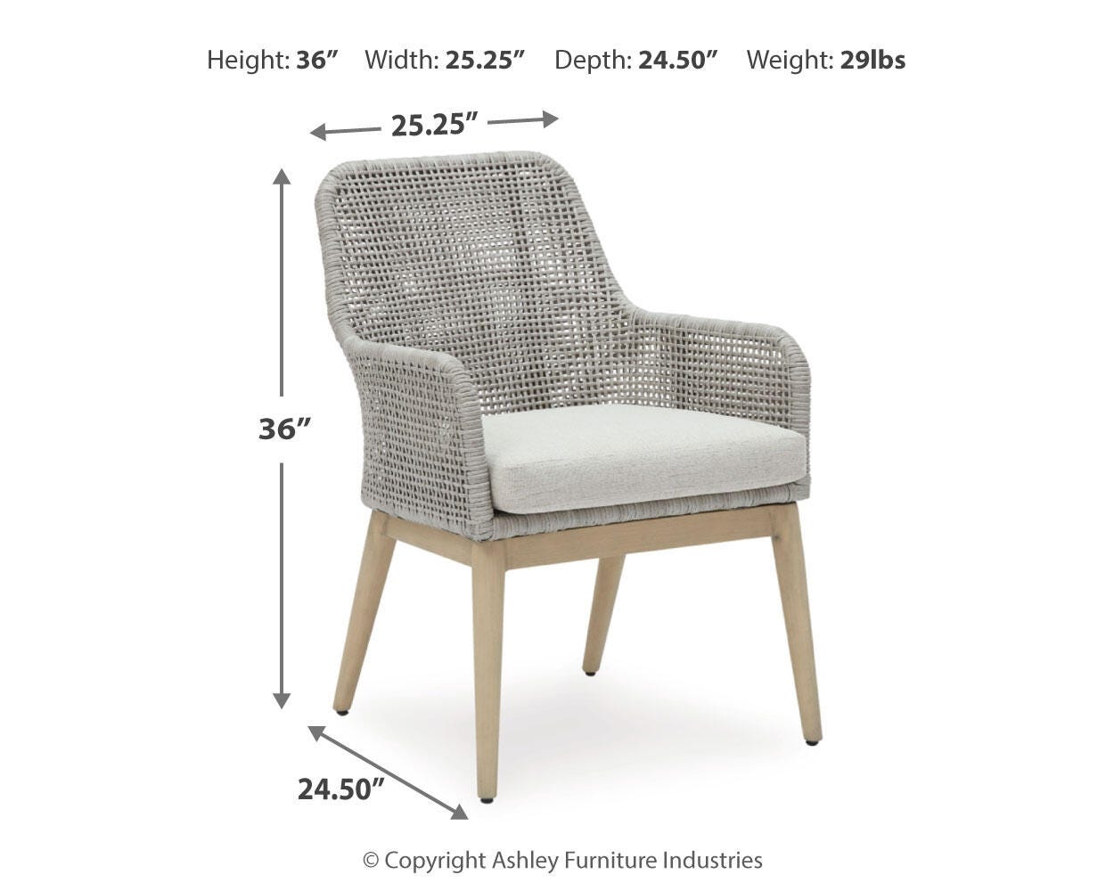 Seton Creek Arm Chair With Cushion (Set of 2)