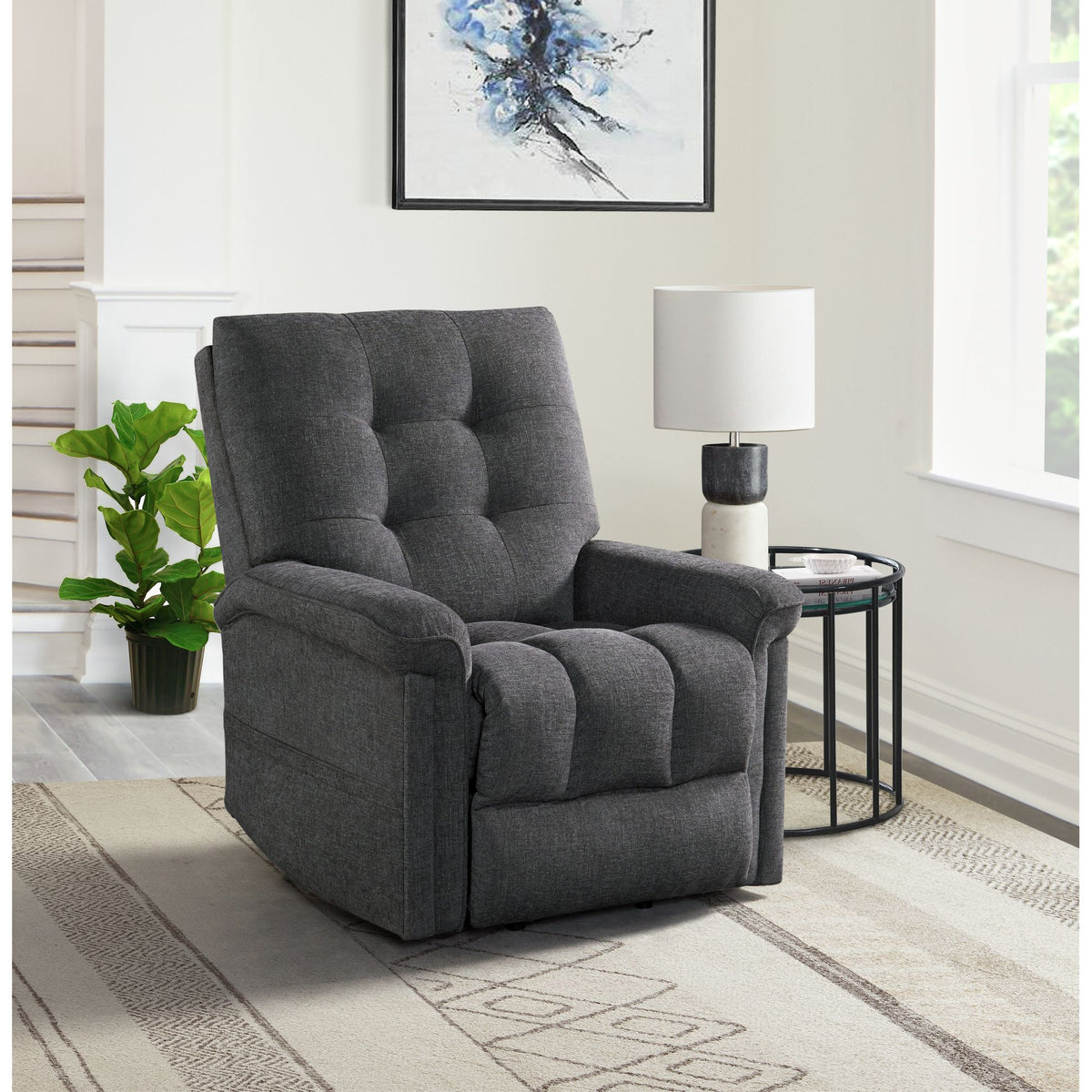 Pecos Power Motion Lift Chair In 15337-2 Ribbit Charcoal