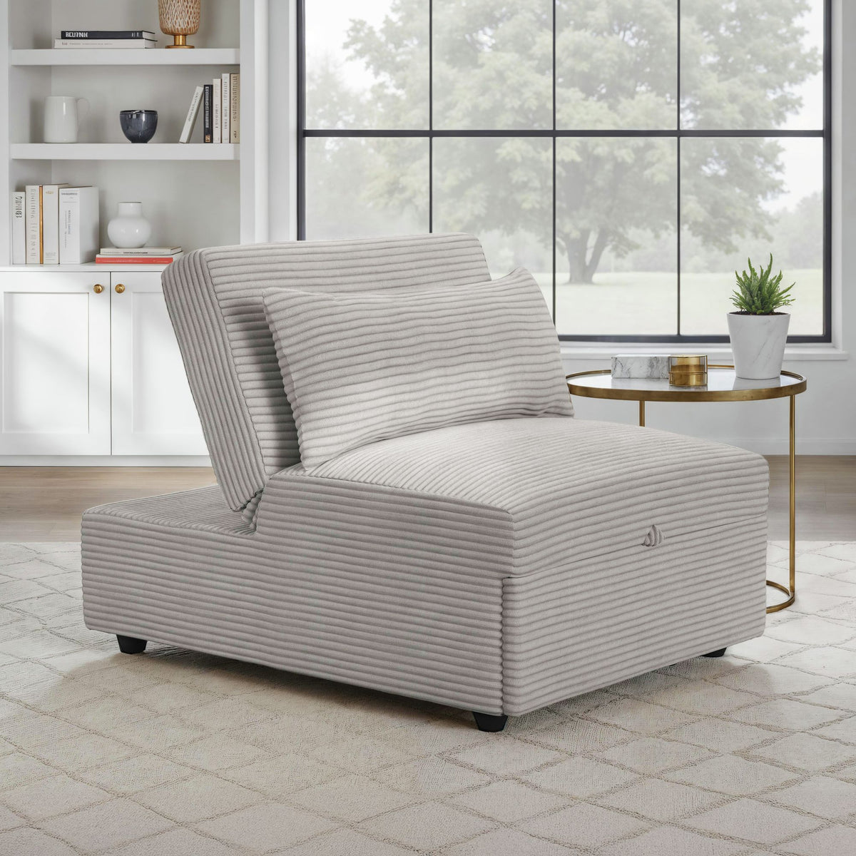Pluto Chair With Kidney Pillow, Klik Klak And Pop Up In Coronado Grey