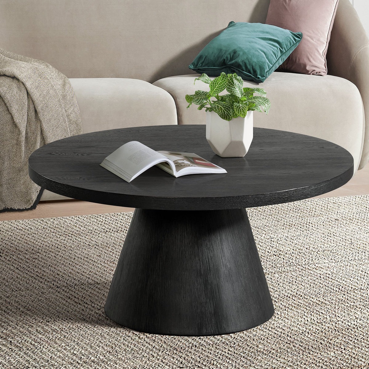 Portland Round Coffee Table In Black