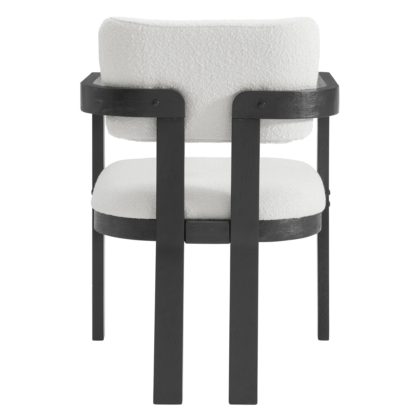 Portland Arm Chair with Snow White Fabric in Black (2 Per Carton)