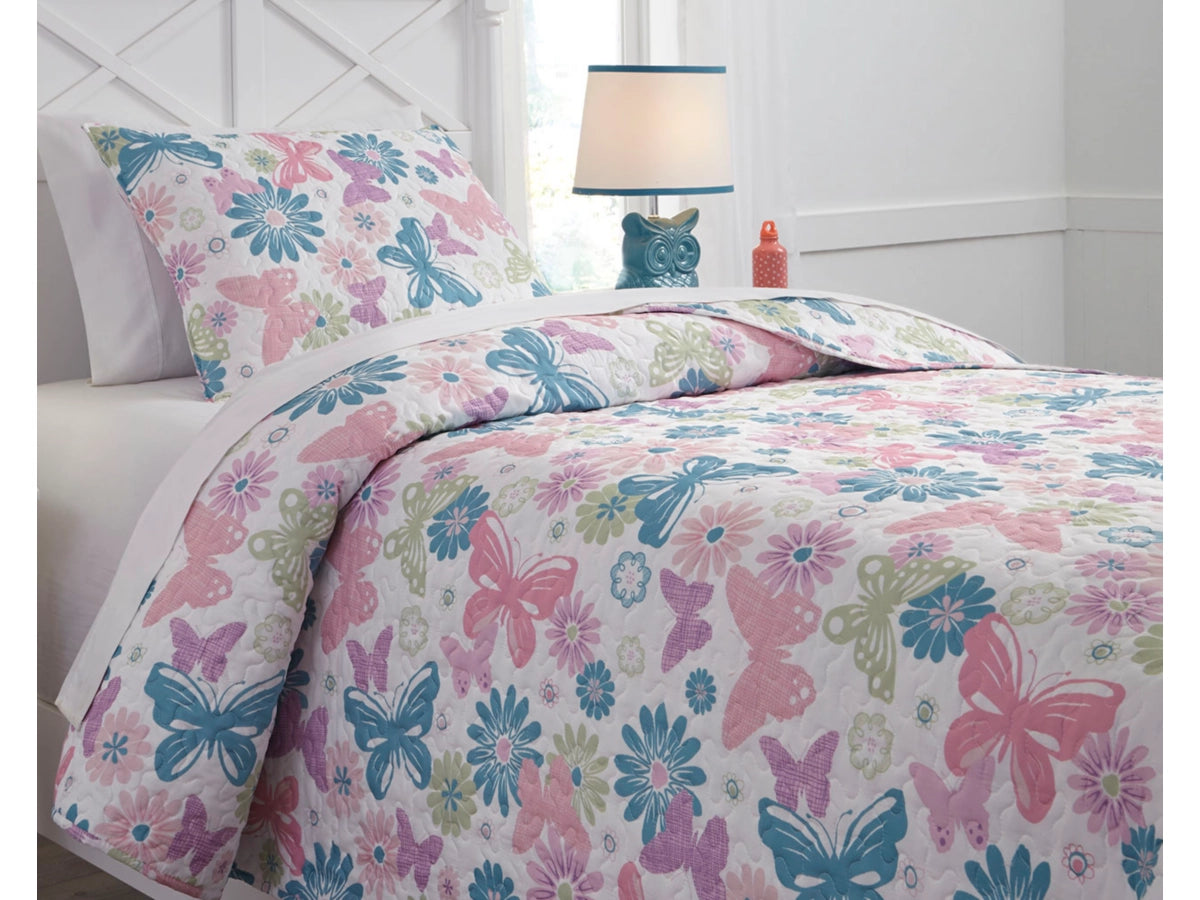 Butterfly 2-Piece Twin Quilt Comforter Set