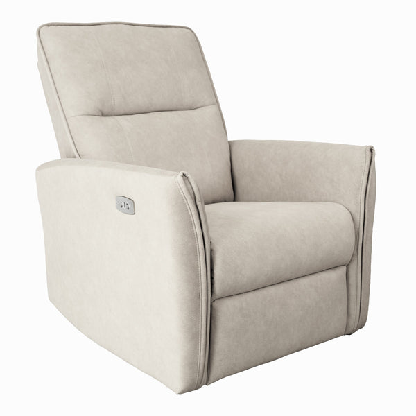 Sillón reclinable de gamuza color crema Asheville