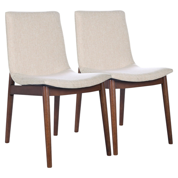 Juego de 2 sillas de comedor de tela beige Ravel