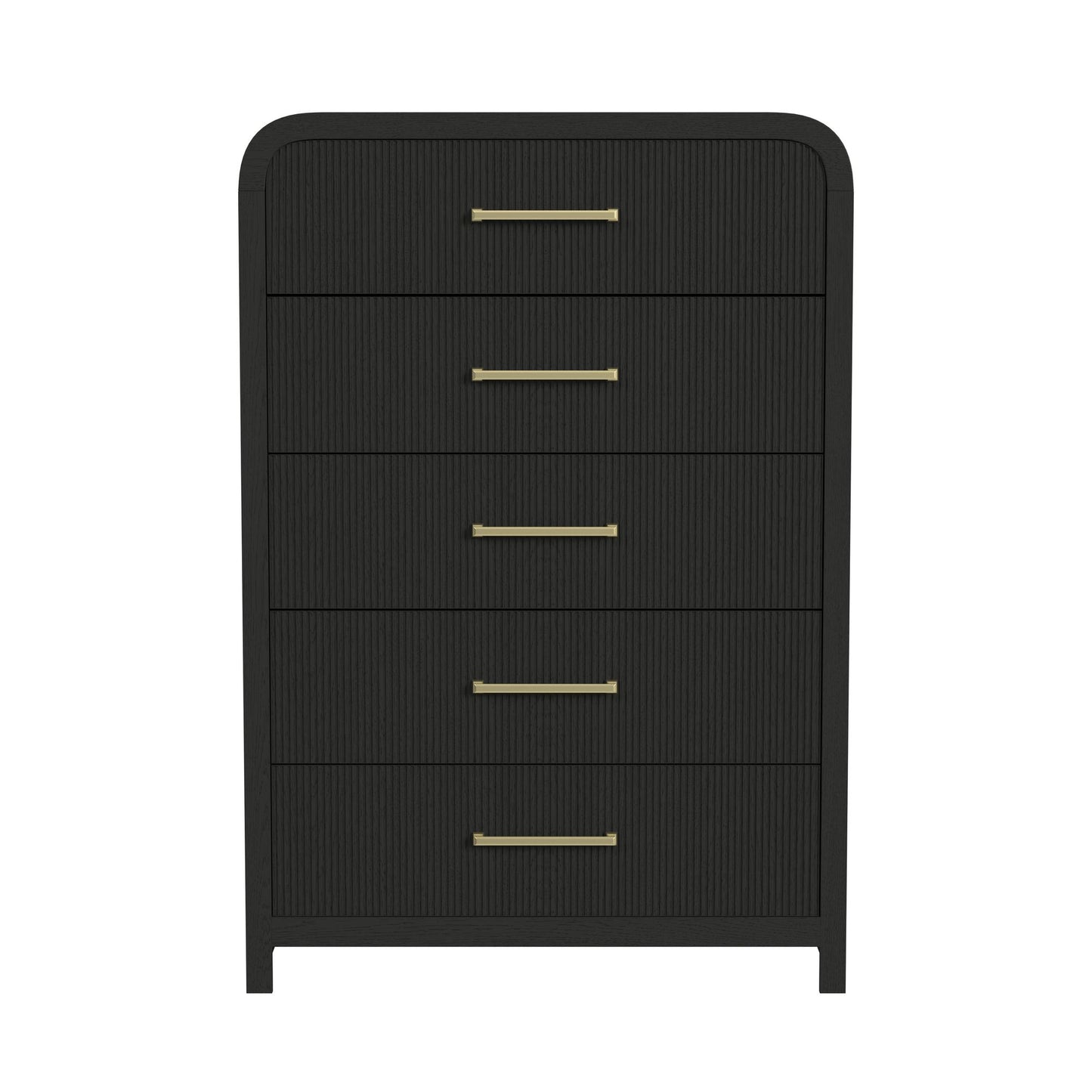 Ridgemont 5-Drawer Chest in Black with Grain