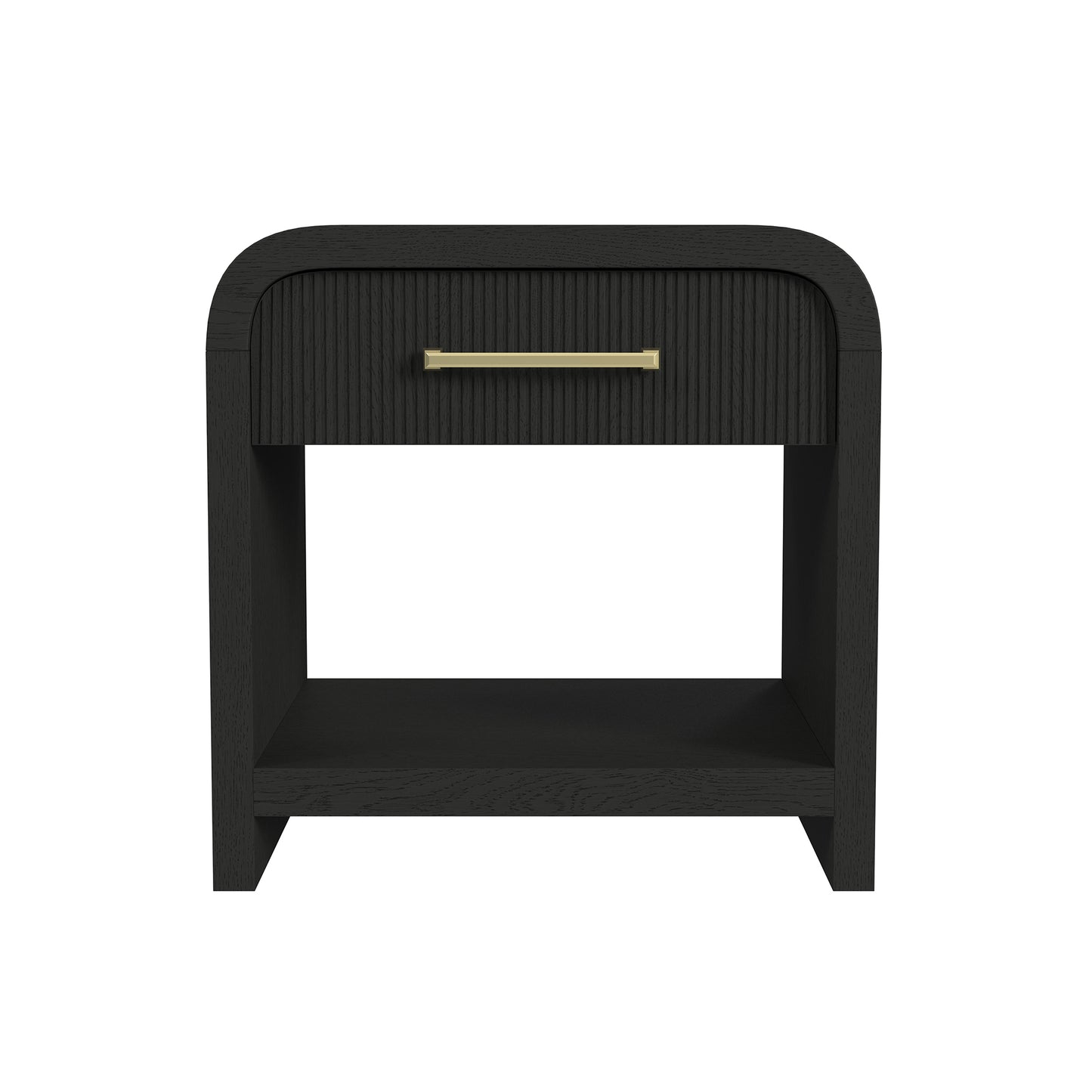 Ridgemont End Table with USB in Black with Grain