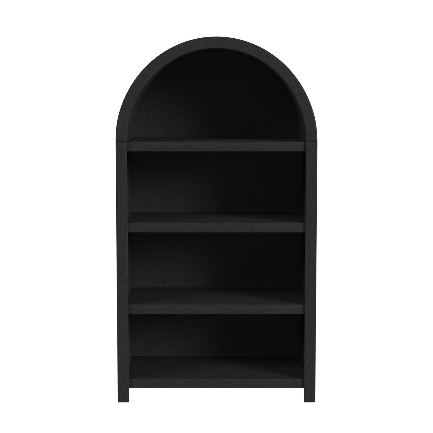 Ridgemont Open Bookcase in Black with Grain