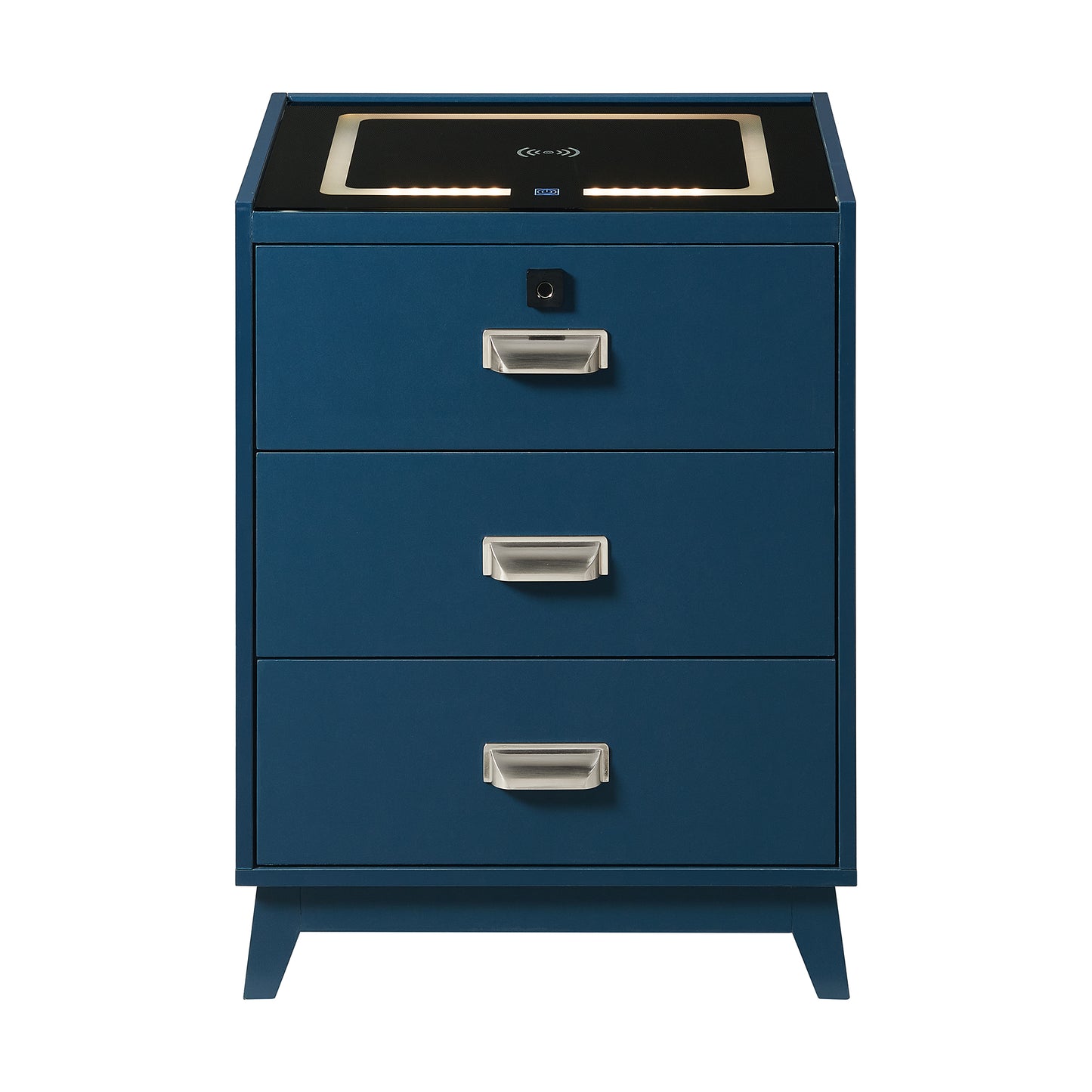 Rio Nightstand with Electronic Features in Blue