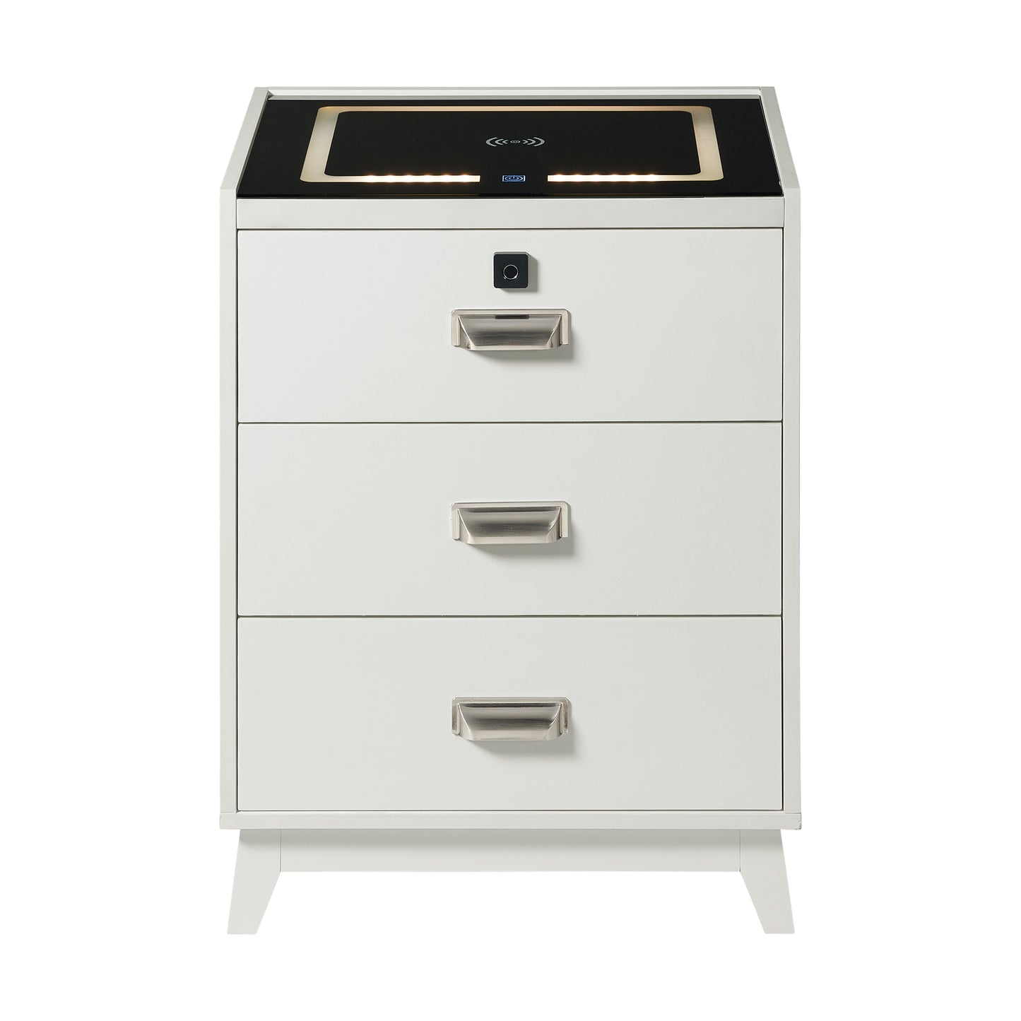 Rio Nightstand with Electronic Features in White