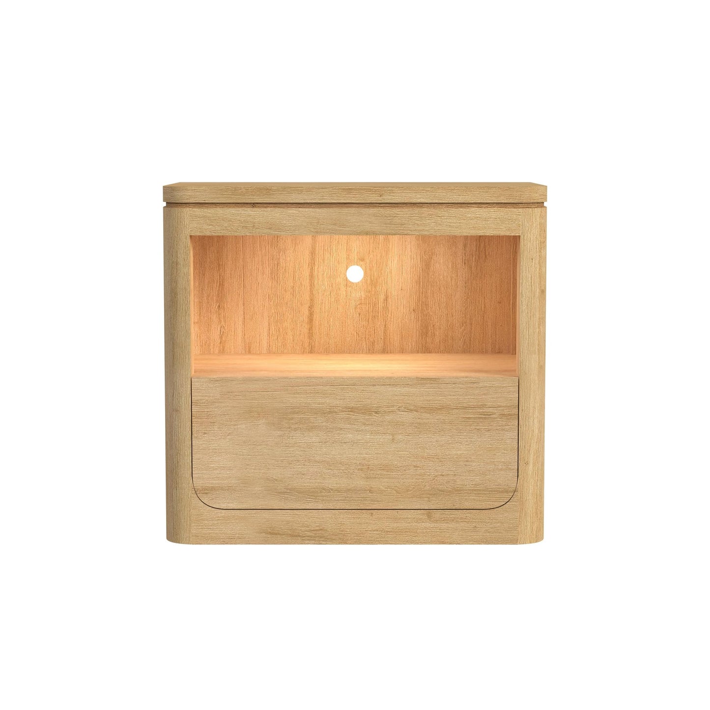 Rosalie Nightstand with USB & LED in Natural