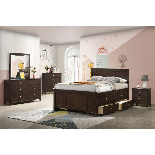 Sami Full Captains 3Pc Bedroom Set In Espresso
