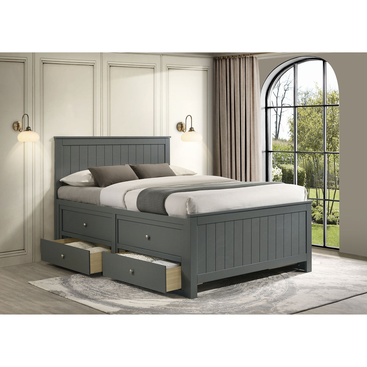 Sami Full Captains Bed In Grey