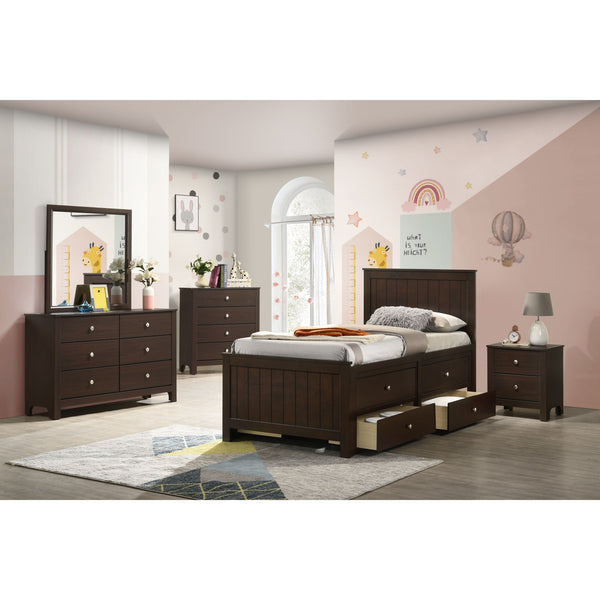 Sami Twin Captains 5Pc Bedroom Set In Espresso