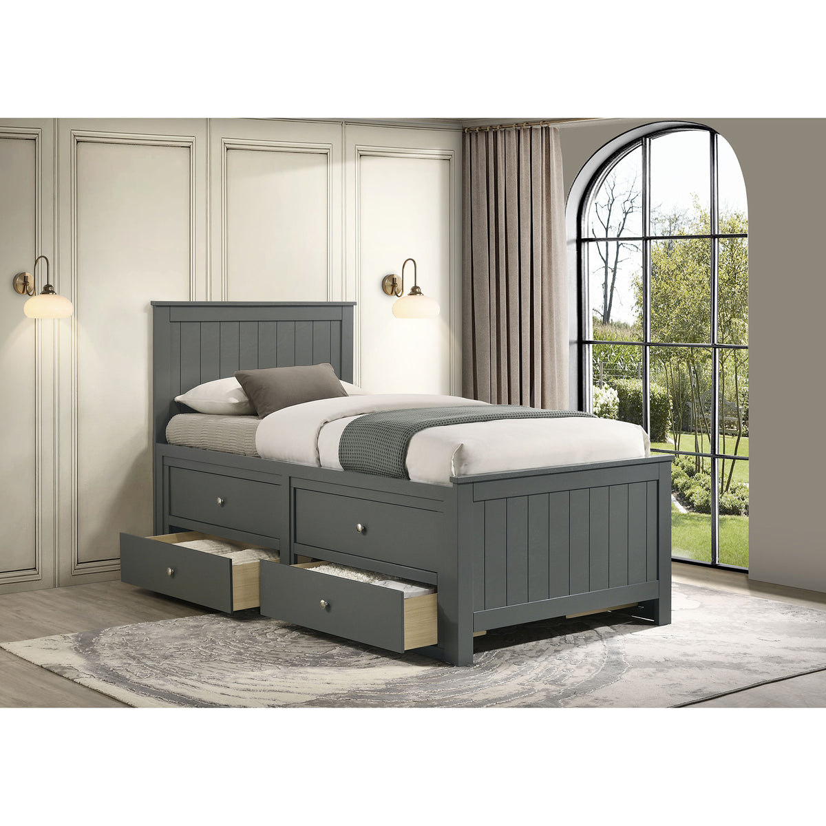 Sami Twin Captains Bed In Grey