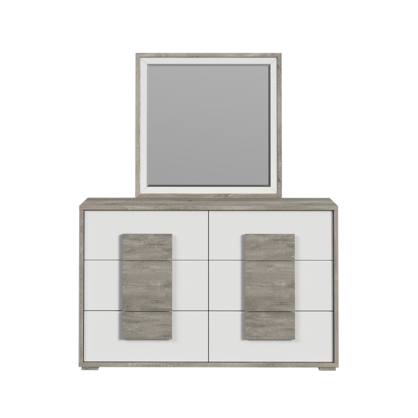 San Matteo Dresser and Mirror Set in Dual Tone