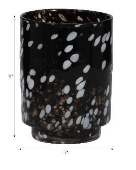 Bakerwood Black Glass Vase 9" (in)