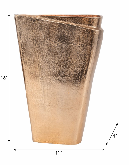 Balee Metal Origami Vase, Champagne 16" (in)