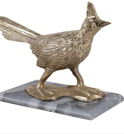 Copper Bird & Marble Statuary