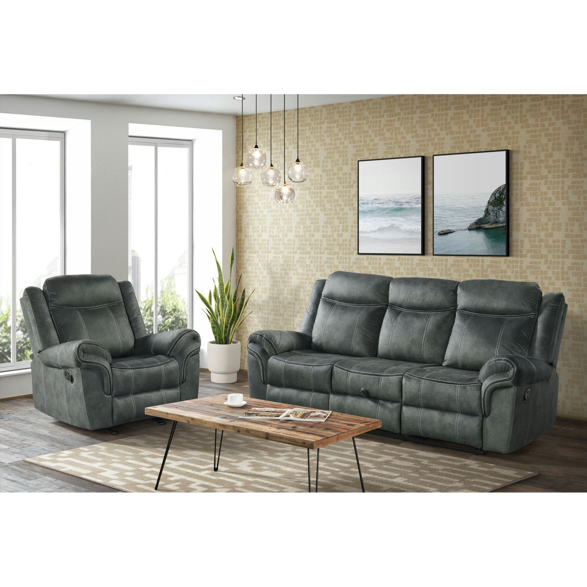Sorrento Glider Recliner In Fb367 Charcoal